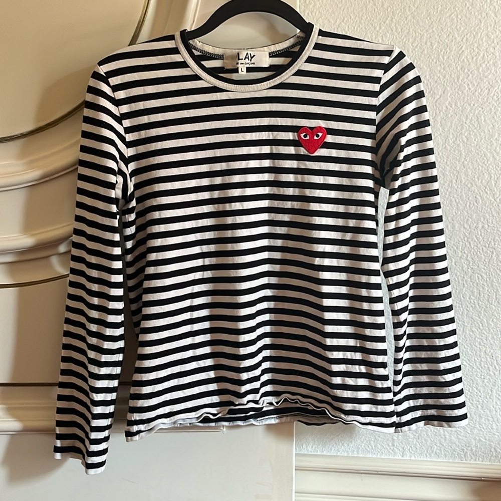 CDG PLAY striped longsleeve